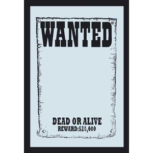 empireposter - Fun - Wanted - Afmetingen (cm), ca. 20x30 - bedrukte spiegel, NIEUW - Beschrijving: - Bedrukte wandspiegel met zwart kunststof frame in houtlook -