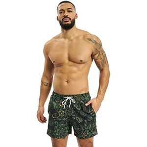 Urban Classics Heren zwembroek Paisley Swim Shorts, zwemshorts voor mannen met paisley print, maten S - XXL, paisley, S