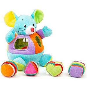 small foot Stoffen speelgoed, steekmuis, kleurrijk pluche motoriekspeelgoed met rammelaar en geluidsfuncties, meerkleurig, S