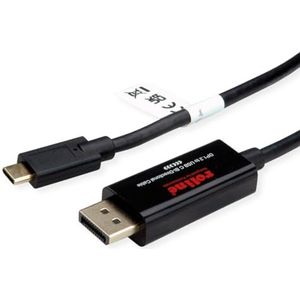 ROLINE USB type C - DisplayPort, v1.2, bidirectionele adapterkabel, ST/ST, 2 m