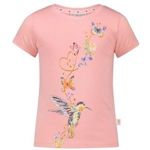 Girls T-shirt Print Glitter Colibri, perzik, 104-110