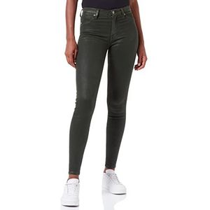 7 For All Mankind Dames HW Skinny Coated Slim Illusion Broek, Groen, Regular