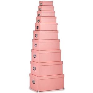 Multifunctionele doos, metalen doos (33 x 23 x 47 cm) (10 stuks), roze