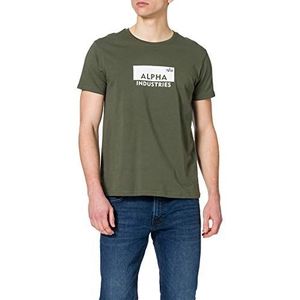 Alpha Industries Box Logo T Shirt voor Mannen Dark Olive