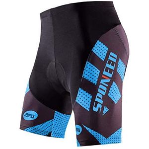 sponeed Fietsbroek voor heren, gevoerde fietsbroek, fietskleding, broek