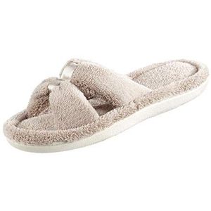 isotoner Signature X-Slide Pantoffels voor dames, met satijnen rand en traagschuim