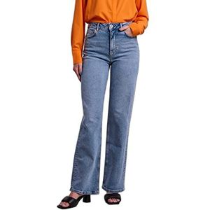 PIECES Vrouwelijke jeans met wijde pijpen PCHOLLY HW, blauw (medium blue denim), 27W / 30L