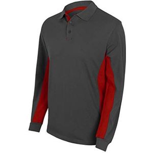 Velilla 105514 8/12 poloshirt met lange mouwen, grijs/rood, maat M