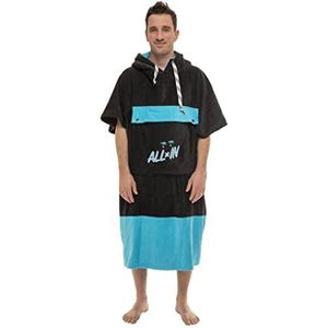 ALLIN Flash poncho voor volwassenen, uniseks, zwart/turquoise, S tot XL