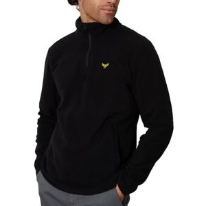 Threadbare Heren 1/4 Zip Lange Mouw Fleece Top Trui Rits Sport Golf Trui, Zwart, M