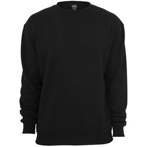 Urban Classics Basic pullover voor heren, ronde hals, verkrijgbaar in 6 kleuren, effen, met ronde hals, maat S tot 5XL, zwart, L