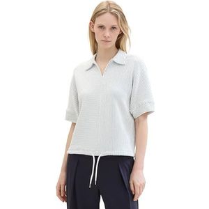 TOM TAILOR Sweatshirt voor dames, 34869 - Offwhite Green Stripe Ck, L