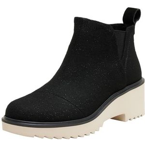 TOMS Dames Maude Fashion Boot, Black Shimmer Twill, 3.5 UK, Zwarte glinsterende keperstof, 36 EU