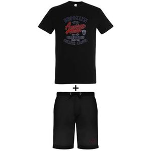 AMERICAN COLLEGE USA Ensemble Lot 2 Pièces T-shirt en Short Enfants Garçons Filles, 2-delige set T-shirt + shorts, uniseks, kinderen, zwart, 8 jaar