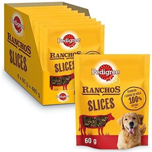 Pedigree Ranchos Slices Kalfsnacks voor honden (8 x 60 g)