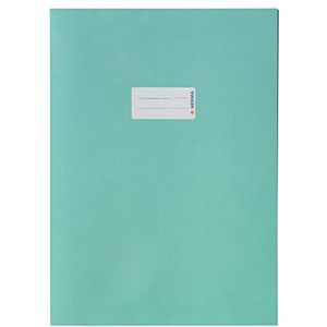 HERMA 5527 papieren notitieboekje DIN A4, boekhoes met tekstveld, van krachtig gerecycled papier en rijke kleuren, boekbeschermer voor schoolschriften, turquoise