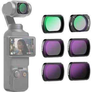 Neewer Magnetische ND CPL UV-filterset Compatibel Met DJI OSMO Pocket 3 Creator Combo-accessoires, Actiecamera 6-pack ND16 ND32 ND64 ND256 Neutrale Dichtheid & Polariserende en UV-beschermende