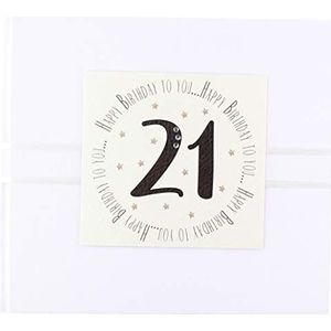 Witte katoenen kaarten 'Happy Birthday to You, 21' gastenboek (MTGA18G)