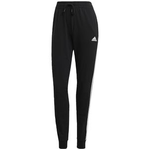 adidas Dames Essentials Single Jersey 3-Stripes Pants, Black/White, XXS