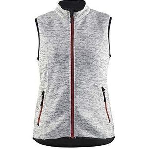 Blaklader 381221179056XXL dames gebreid vest, grijs melange/rood, maat XXL