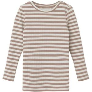 NAME IT Nmfsuraja Slim Ls Top Noos voor meisjes, Mocha Meringue/Stripes: streep, 98
