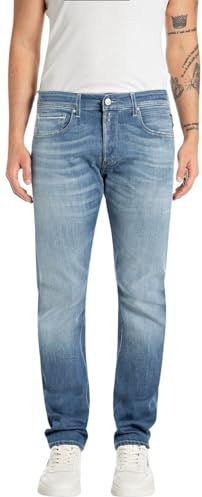 Replay - Grover Straight-Fit - Jeans - Medium Blue - 5-pocket met Rits Gulp