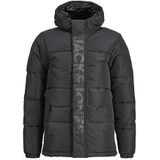 JACK&JONES JUNIOR Jcospeed Puffer Sn Jnr jas voor jongens, Zwart/Detail: toon in toon logo borst, 152 cm