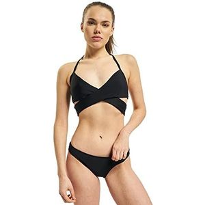 Urban Classics Dames bikini dames bikiniset tweedelig badpak met geraffineerd gebonden top, maten XS - XL, zwart (black 7), XS