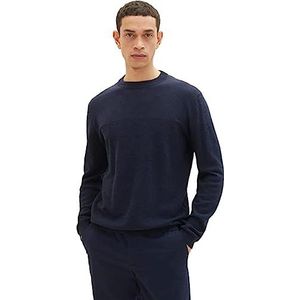 TOM TAILOR Herenpullover van linnen, 10668 - Sky Captain Blue, M