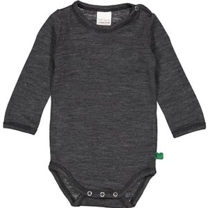 Fred's World by Green Cotton Unisex wollen body base layer, dark grey melange, 68
