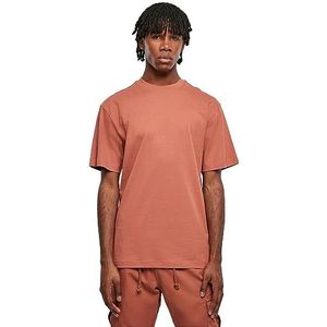 Urban Classics T-shirt met lange mouwen voor heren, oversized T-shirt met verlaagde schouders, 100% jersey-katoen, Terracotta, XXL