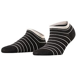 FALKE Dames Korte sokken Stripe Shimmer W SN Katoen Kort gedessineerd 1 Paar, Grijs (Anthracite Melange 3080), 39-42