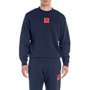 Replay Heren sweatshirt sweater Regular fit Pure Logo Collectie, 271 Indigo Blue, M