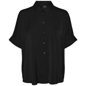 VERO MODA VMKATRINE S/S oversized shirt WVN NOOS, zwart, S