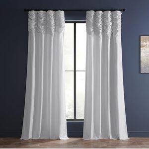 HPD HALF PRICE DRAPES Ruches Faux Dupioni Zijden Gordijnen voor Woonkamer 50 X 84 (1 Panel), PDCH-KBS1-84-RU, IJs