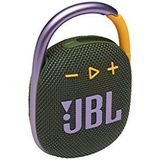JBL Clip 4 ; Draagbare bluetooth speaker met karabijnhaak, water; en stofbestendig, in het groen