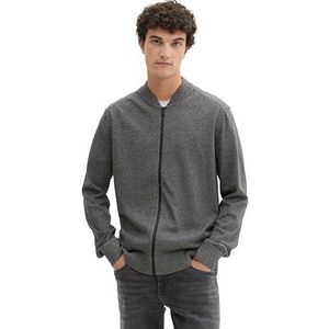 TOM TAILOR Denim Heren gebreide jas, 36274 - Grey Tonal Mouline, L