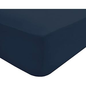 Sleepdown Hoeslaken Polykatoen Gemakkelijk te onderhouden niet-ijzer Super zacht 25 cm diepe zak laken beddengoed - king - marine