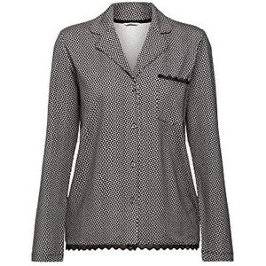ESPRIT Bodywear dames bedrukt katoen LACE SUS s.Shirt_a_l pyjama-bovenstuk, zwart 3, 44