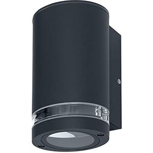 LEDVANCE LED Wandleuchte für 1x GU10 Leuchtmittel, Design Leuchte für Aussen, für 1-seitige indirekte Beleuchtung mit dursichtigem Ring, aus Aluminium in dunkelgrau, ENDURA BEAM GAP Wall Down GU10