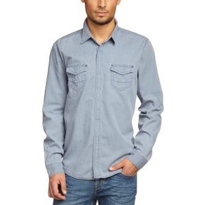 Cross jeans heren vrijetijdshemd, grijs (grijs), 46