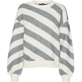 VERO MODA Dames Vmlara Ls O-hals pullover Ga Boo Rep gebreide trui, Birch/Stripes:w. Balsem Groen, L