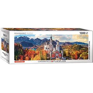 Kasteel Neuschwanstein in de herfst Panorama puzzel van 1000 stukjes