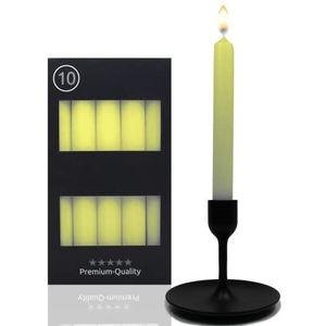 Candelo Set van 10 tafelkaarsen staafkaarsen groen 18,5 cm kaars 7,5 uur brandduur - kaarsen lichtgroen kandelaar en kroonluchter - kandelaars
