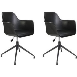 HOME DECO FACTORY Stoelkussen Chicago met draaischarnier, zwart, voor bureaustoel, comfort, kunststof, 60 x 57,5 x 78 cm