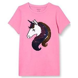 NAME IT Girl's NKFFOHIRA SS TOP T-shirt, Strawberry Moon, 158/164