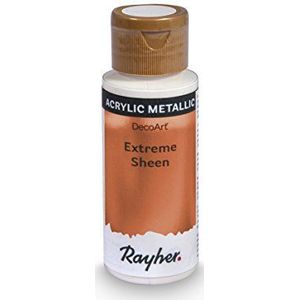 Rayher Hobby Extreme Sheen 35014660 Metallic verf, briljant brons, fles 59 ml, acrylverf metallic, gepatenteerde recept,