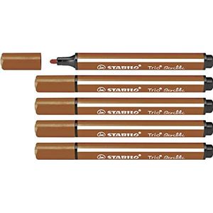 Driekantige viltstift met meeverende punt - STABILO Trio Scribbi - 5 stuks - lichtbruin