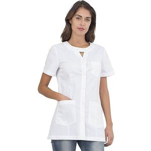 Alpha-tuniek voor professioneel gebruik, korte mouwen, knopen (wit, XXXL)