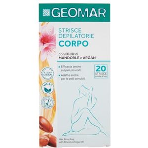 Geomar Epilatoriestroken voor armen met aloë vera en argan, 20 stuks + 4 doeken, geel, L, 10 stuks